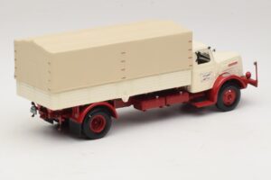 Henschel HS 140 フラットベッドトラック ホワイト レッド Minichamps 1:43 439171020 メタル - 画像 2/6