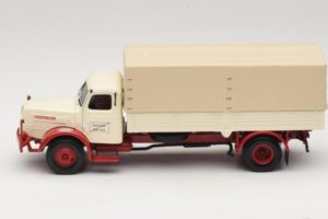 Henschel HS 140 フラットベッドトラック ホワイト レッド Minichamps 1:43 439171020 メタル - 画像 3/6