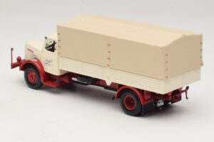 Henschel HS 140 フラットベッドトラック ホワイト レッド Minichamps 1:43 439171020 メタル - 画像 5/6
