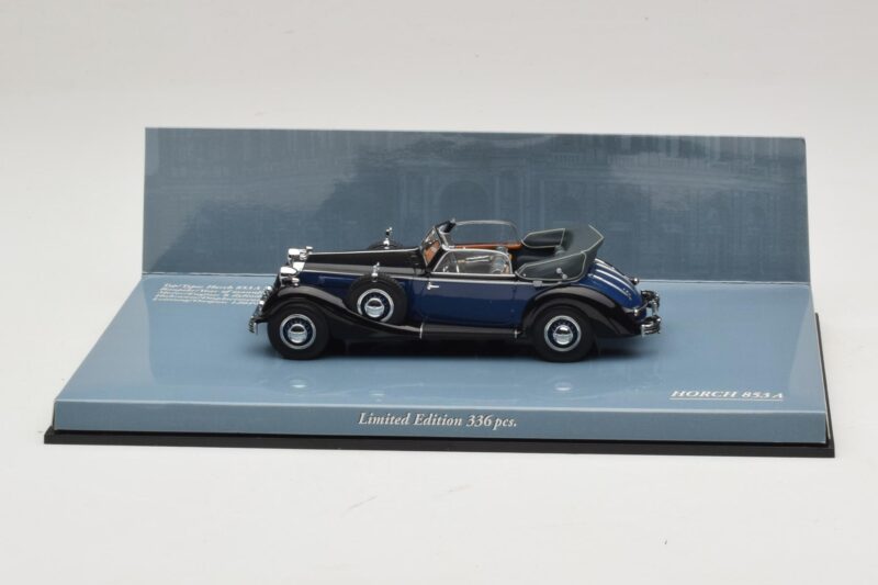 Horch 853 A Sport Cabriolet ブラックブルー Minichamps 1:43 436012036 メタル