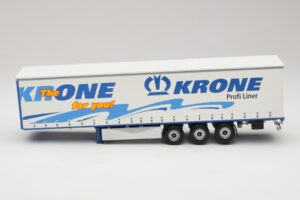 Krone Profiliner アーティキュレート サイドカーテントレーラー Minichamps 1:43 439911120 メタル - 画像 3/6