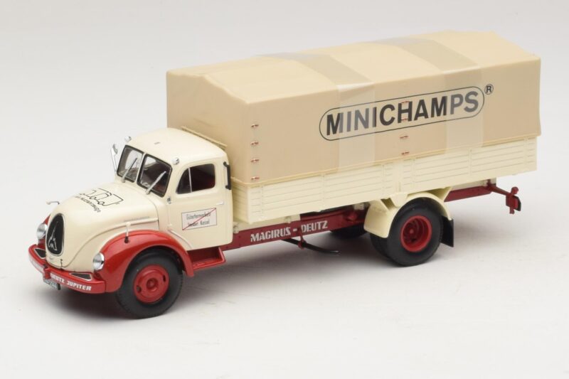 Magirus-Deutz S 7500 Jupiter フラットベッドトラック ホワイト レッド Minichamps 1:43 439141022 メタル