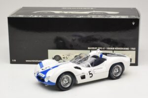 Maserati Tipo 61 #5 S. Moss / D. Gurney Camoradi ADAC 1000km Nurburgring Winner 1960 Minichamps 1:18 100601205 メタル - 画像 8/8