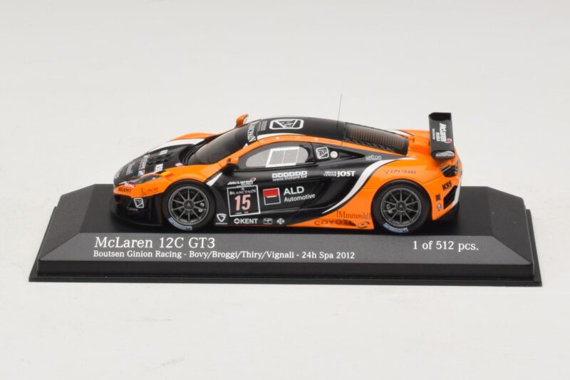 McLaren MP4-12C GT3 #15 Boutsen Racing Bovy / Broggi 24 Hours of Spa 2012 Minichamps 1:43 437121315 メタル