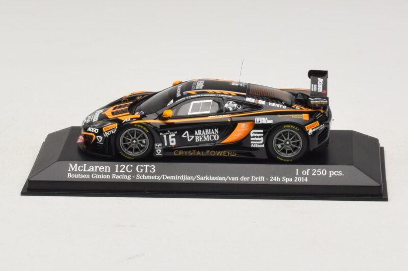 McLaren MP4-12C GT3 #16 Boutsen Racing Schmetz / Demirdjian 24 Hours of Spa 2014 Minichamps 1:43 437141316 メタル