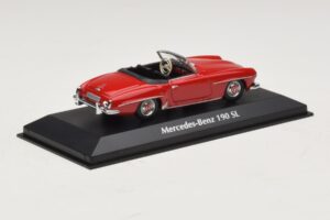 Mercedes 190 SL レッド Maxichamps 1:43 940033131-O メタル - 画像 2/4
