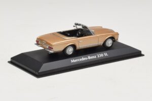 Mercedes 230 SL W113 ゴールドメタリック Maxichamps 1:43 940032230 メタル - 画像 2/4