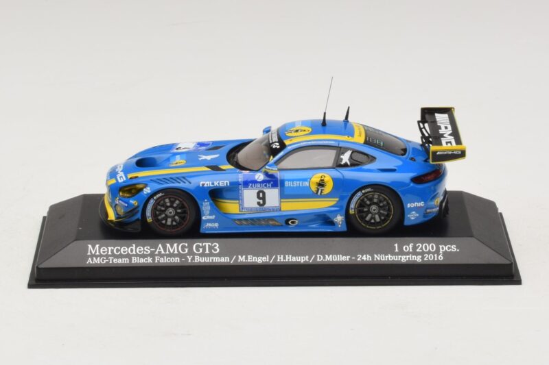 Mercedes AMG GT3 Black Falcon #9 Y. Buurman / M. Engel 24 Hours of Nurburgring 2016 Minichamps 1:43 437163009 メタル