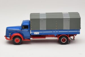 Mercedes L 315 プラットフォームトラック ブルーレッド Minichamps 1:43 439034420 メタル - 画像 3/6