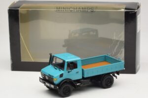 Mercedes Unimog 1300 L プラットフォームトラック ブルー Minichamps 1:43 439033020 メタル - 画像 6/6
