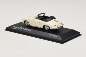 Porsche 356 B カブリオレ アイボリーホワイト Minichamps 1:43 400064332 メタル - 画像 3/4