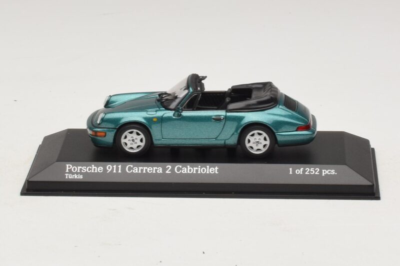 Porsche 911 964 Carrera 2 Cabriolet ターコイズ Minichamps 1:43 430067332 メタル