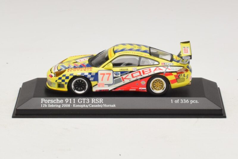 Porsche 911 997 GT3 RS #77 Konopka / Casadei 12 Hours of Sebring 2008 Minichamps 1:43 400086977 メタル