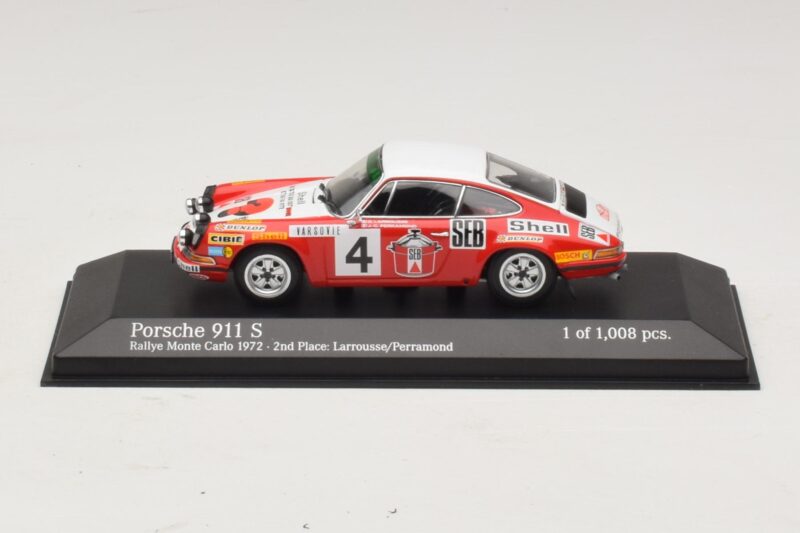Porsche 911 S #4 G. Larrousse / J-C. Perramond 2nd Place Rally Monte Carlo 1972 Minichamps 1:43 400726804 メタル
