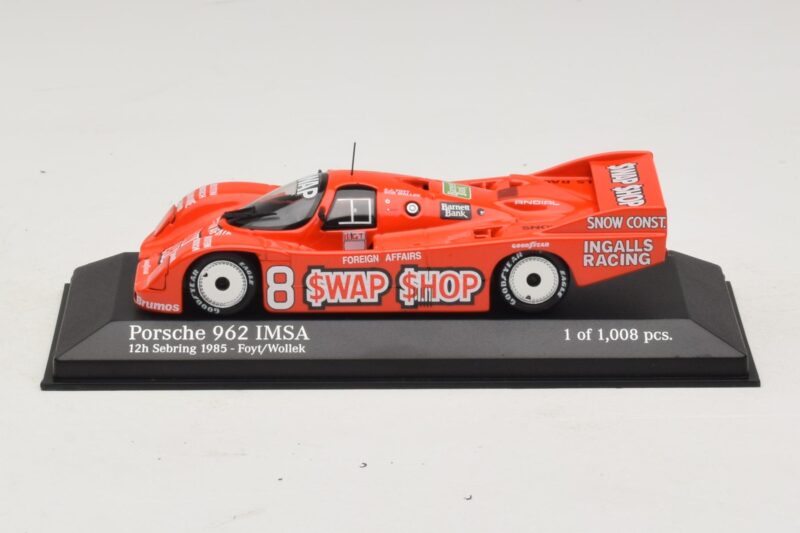 Porsche 962 IMSA #8 A.J. Foyt / B. Wollek 12 Hours of Sebring 1985 Minichamps 1:43 400856508 メタル