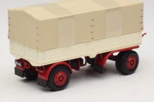 トラックトレーラー キャンバス ホワイト レッド Minichamps 1:43 439159096 メタル - 画像 2/6