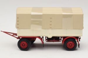 トラックトレーラー キャンバス ホワイト レッド Minichamps 1:43 439159096 メタル - 画像 3/6