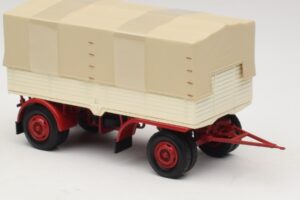 トラックトレーラー キャンバス ホワイト レッド Minichamps 1:43 439159096 メタル - 画像 4/6
