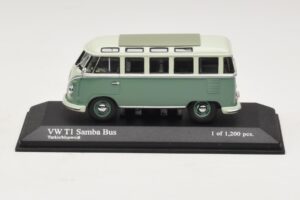 Volkswagen T1 Samba Bus ターコイズブルー ホワイト Minichamps 1:43 430052306 メタル