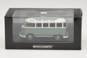 Volkswagen T1 Samba Bus ターコイズブルー ホワイト Minichamps 1:43 430052306 メタル - 画像 4/4