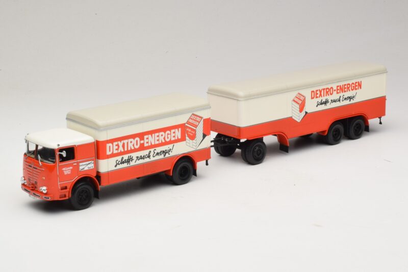 Bussing LU 11/16 ボックストレーラー Dextro Energen Minichamps 1:43 499073940 メタル