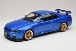 Nissan Skyline GT-R R34 V-Spec II ブルーメタリック BBS ホイール KK-Scale 1:12 KKDC120211-2 メタル