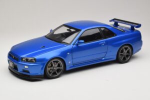 Nissan Skyline GT-R R34 V-Spec II ブルーメタリック OEM ホイール KK-Scale 1:12 KKDC120211-1 メタル